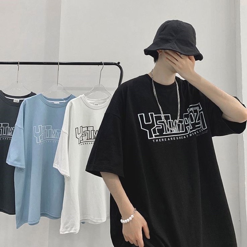 Áo phông unisex ,áo thun tay lỡ form rộng chất cotton in hình Y