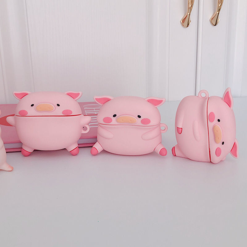 Vỏ Hộp Bảo Vệ Cho Tai Nghe Airpods 1 / 2 / Pro Hình Heo Xinh Xắn