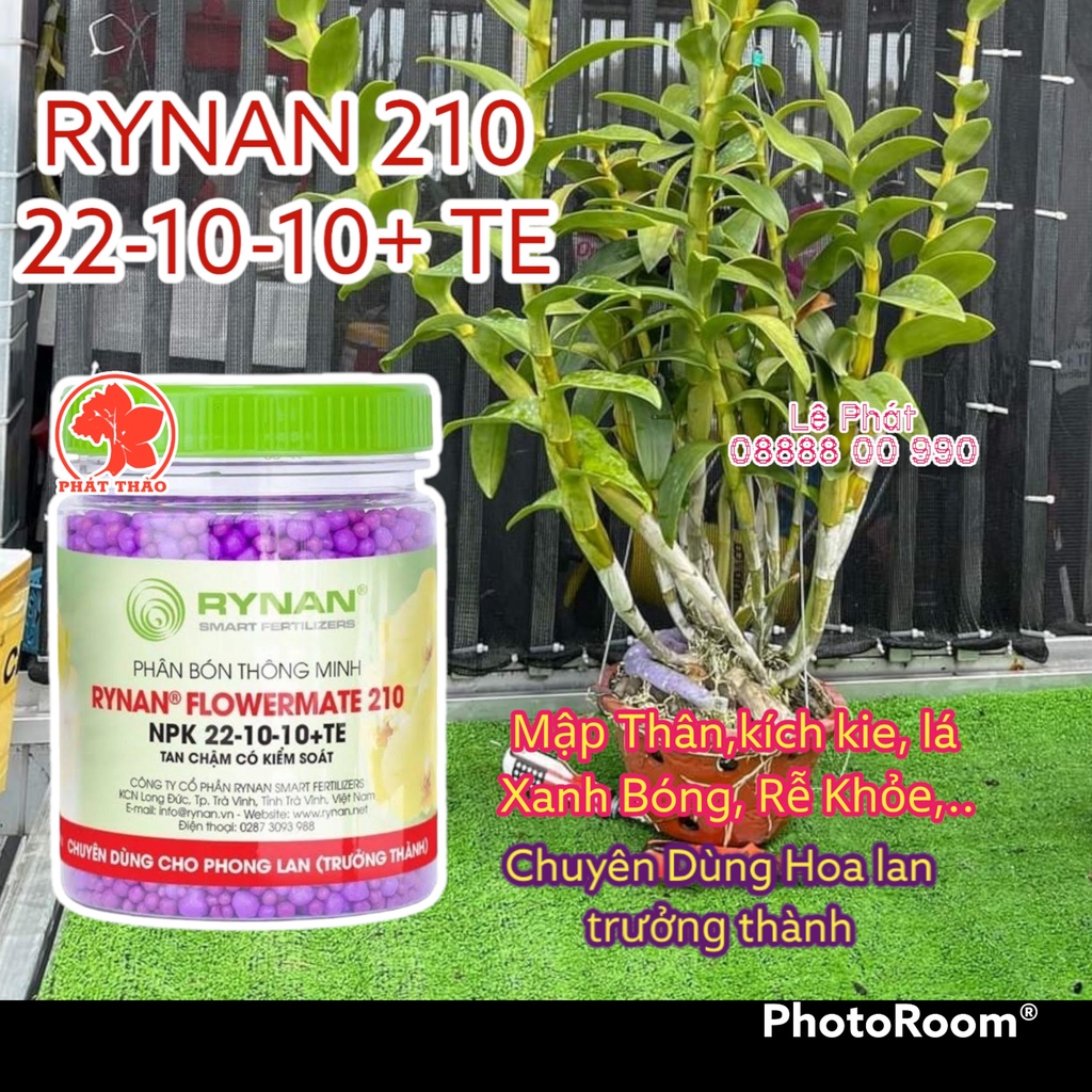 Phân bón RYNAN chuyên dùng cho Hoa lan 150gam, tan chậm, hạt nở