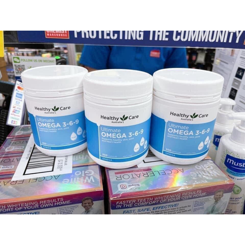 Viên Uống Omega 3-6-9 Healthy Care 200 viên chuẩn Úc