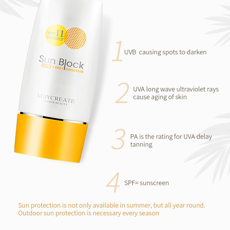 [Hàng mới về] Kem chống nắng MAYCREATE chống tia bức xạ mặt trời và UVA UVB bảo vệ và làm trắng da tuyệt đối | BigBuy360 - bigbuy360.vn