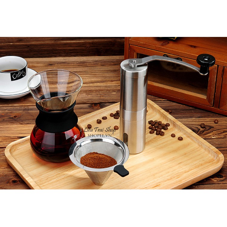 Bình pha cà phê cafe Chemex 400ml và lưới lọc Inox  pour over  drip