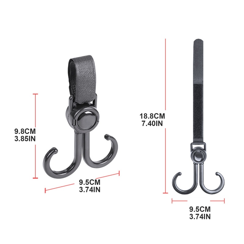 Set 2 Móc Treo Đồ Gắn Xe Đẩy Em Bé Tiện Dụng