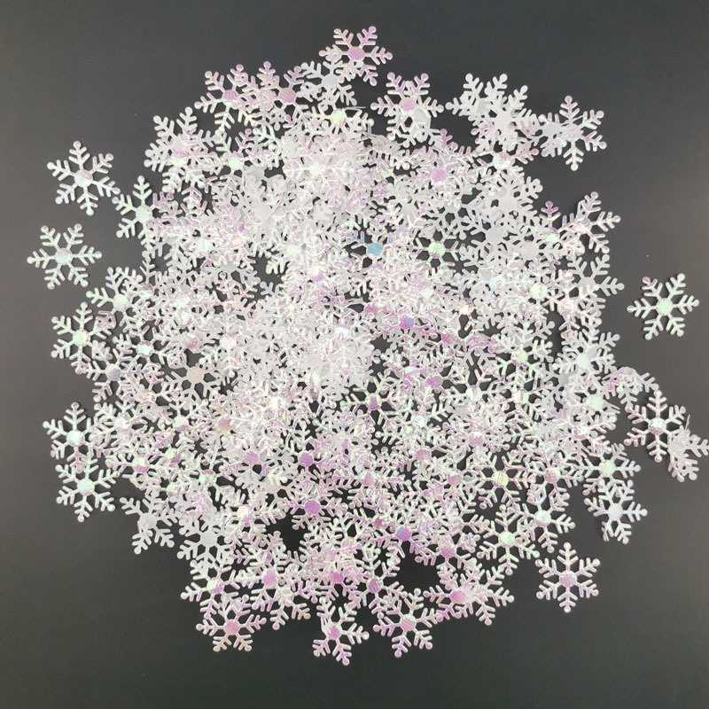 Set 200 bông tuyết nhân tạo rộng 3cm trang trí cây thông Giáng sinh