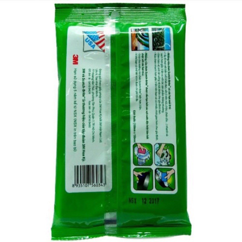 Combo 3 Miếng rửa chén xoong nồi scotch brite 3M