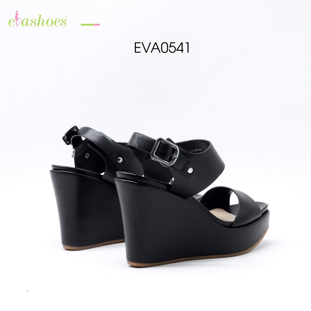 [Mã LT50 giảm 50k đơn 250k] Sandal Đế Xuồng Quai Ngang Da Tổng Hợp 12cm Evashoes