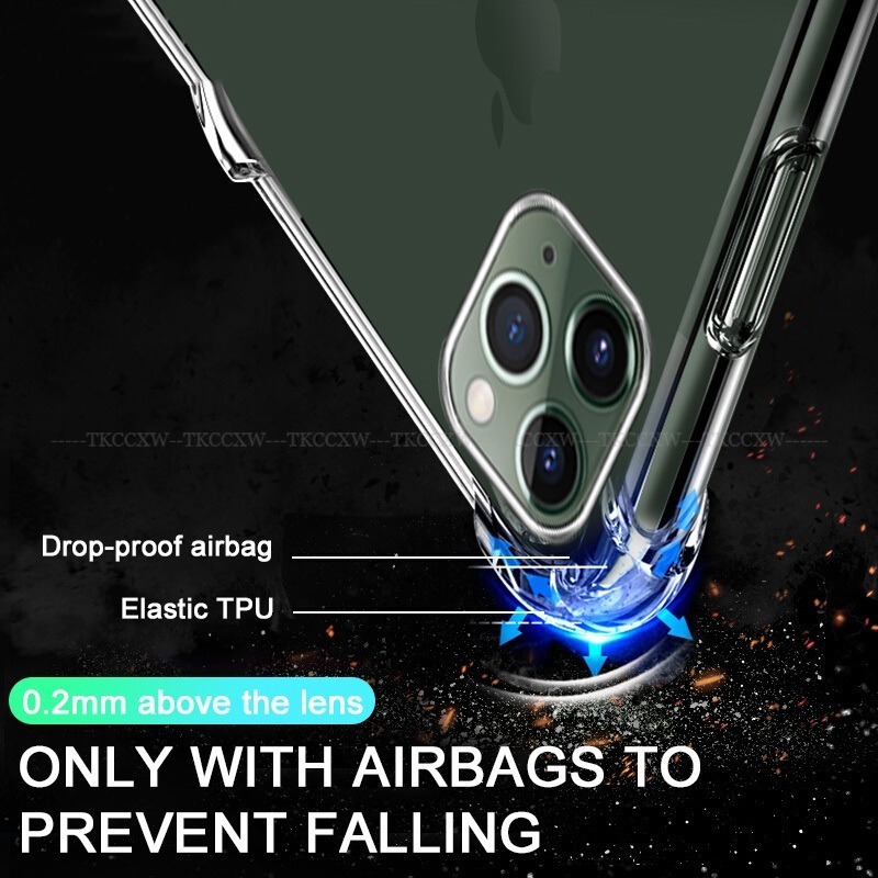 Ốp điện thoại silicon trong suốt chống rơi chất lượng cao cho Iphone 12 Mini Iphone 12 11 Pro Max Xs Max Xr X Se 2020 | BigBuy360 - bigbuy360.vn