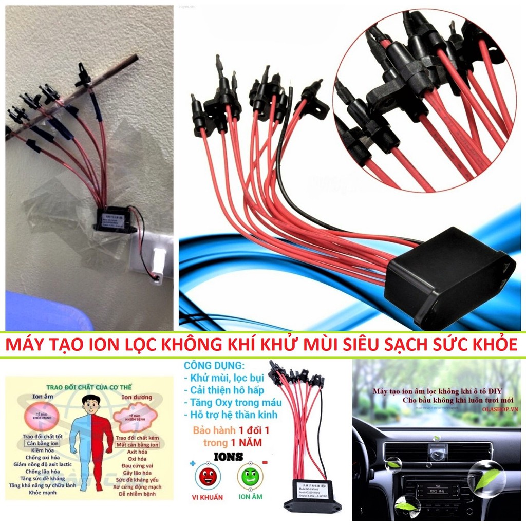 MÁY TẠO ION LỌC KHÔNG KHÍ KHỬ MÙI SIÊU SẠCH LOẠI 10 RÂU HÀNG XỊN CHO Ô TÔ VÀ GIA ĐÌNH
