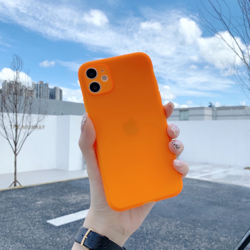 Ốp điện thoại mềm bảo vệ ống kính camera màu dạ quang cho iPhone 12 11 Pro Max X XR XS Max 8 7 Plus + SE 2020