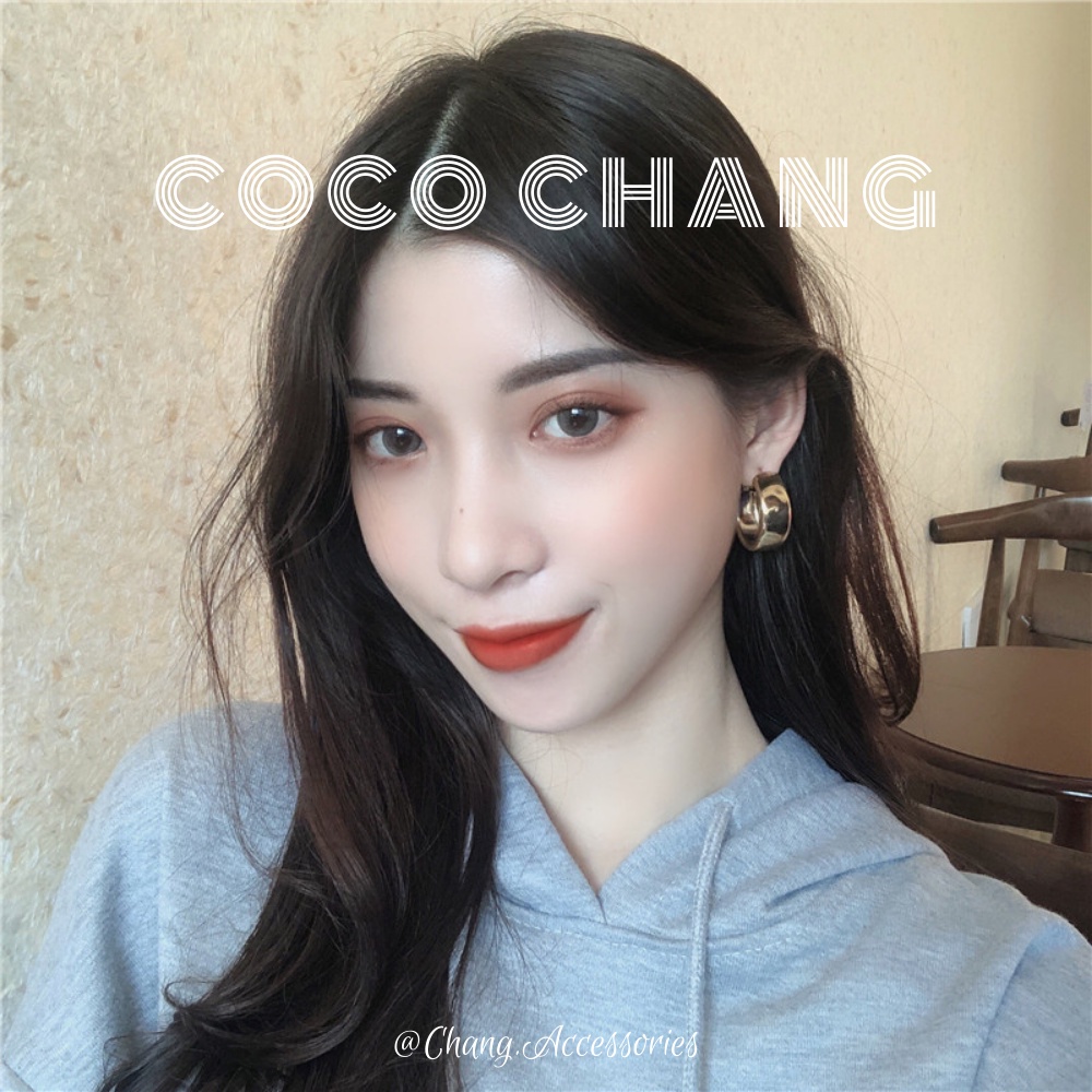 Khuyên tai tròn thời trang bản to phong cách Châu Âu Cocochang shop