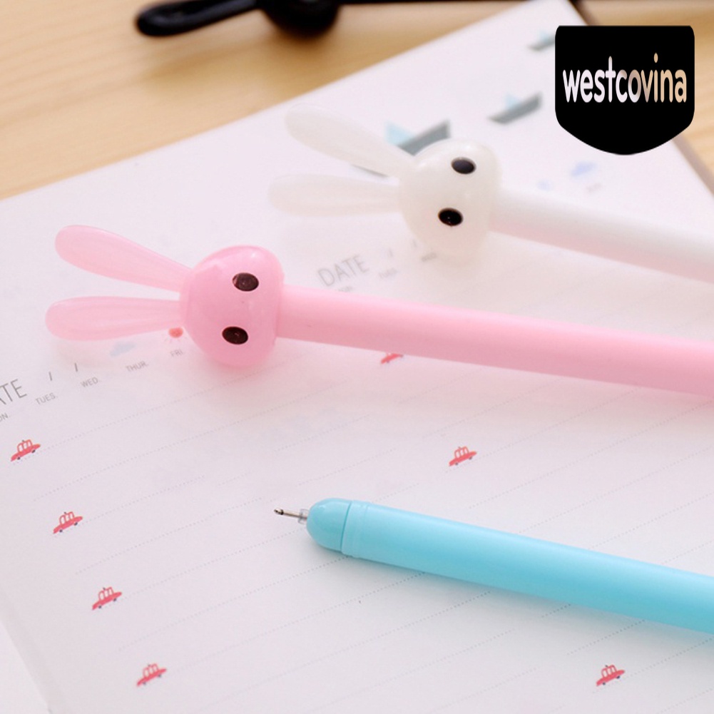 Phương Tây✎4 Chiếc Bút Bi Nước Mực Đen Hình Thỏ 0.38mm