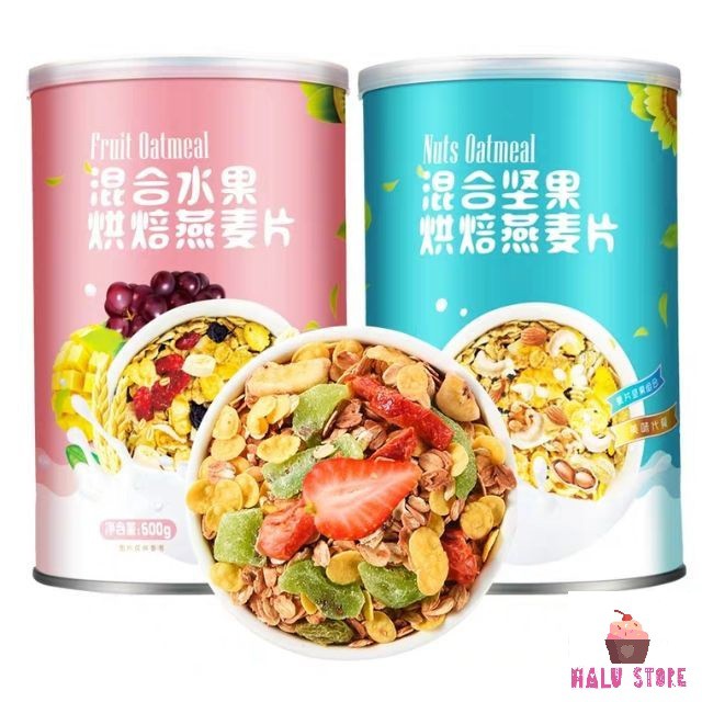 [ĂN KIÊNG] Ngũ cốc mix hoa quả hạt Oatmeal hộp 500g - Miêu Thượng Lan Đình Đài Loan