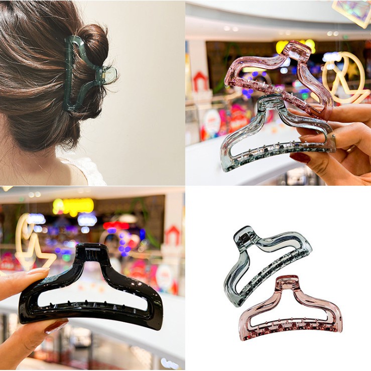 Kẹp tóc càng cua trong suốt nhiều màu dáng dài phong cách Hàn Quốc dành cho nữ KC22
