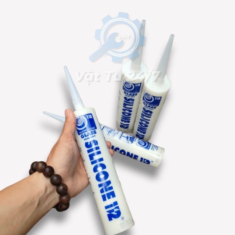 Keo silicone Sealant 112 silicon dán kính đa năng chống dột dán hồ cá dán ron khung cửa màu trong - Súng bắn Fixti