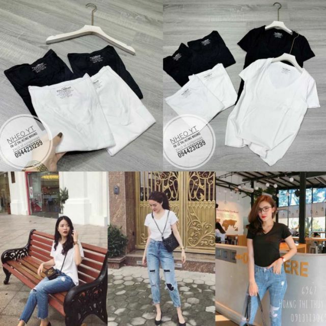 Áo pull cổ v cotton hàng đẹp