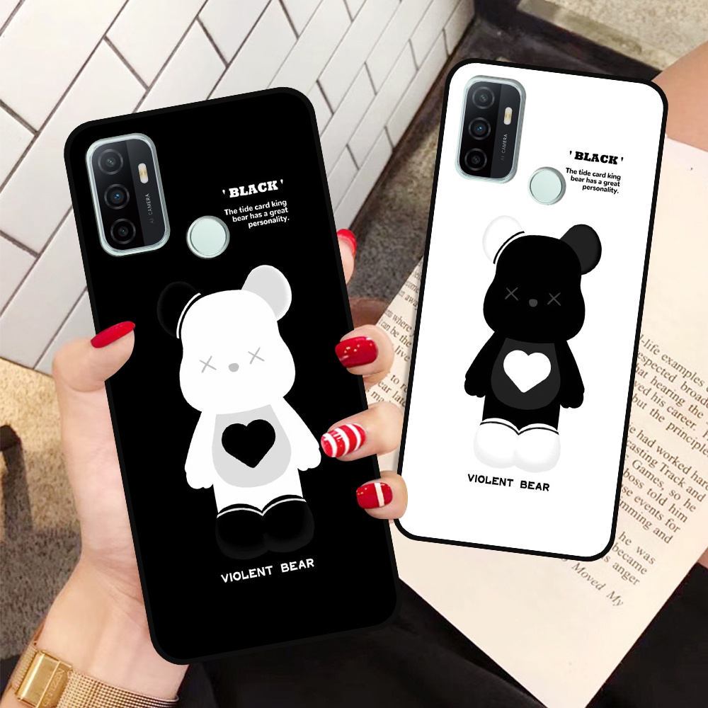 Ốp Oppo A53 in hình họa tiết Mountain, Be@rbrick dễ thương (T13 - T18)