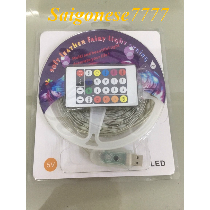 (10M 100 Bóng Đèn Cảm Ứng Âm Thanh) Đèn Led Xài Cổng U.S.B Dây Đèn Led Quấn Cây Trang Trí Tiệc Noel Lễ Tết