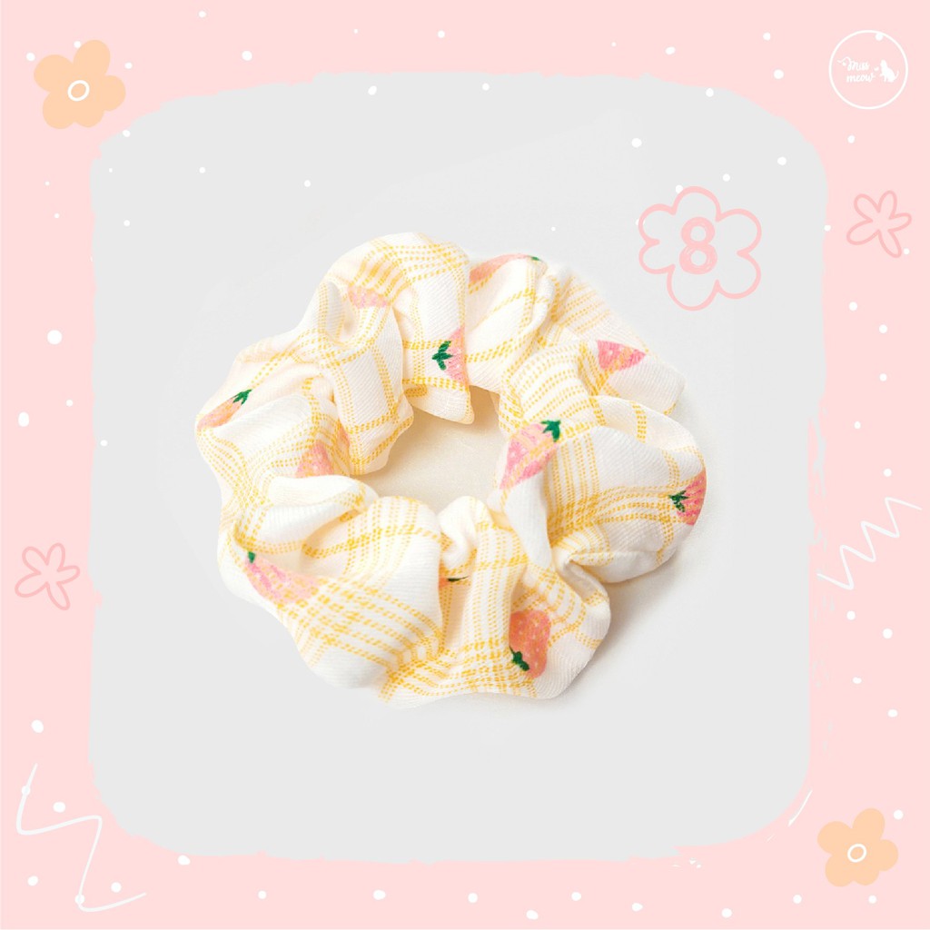 Dây Buộc Tóc Bé Gái Scrunchies Mismeow Họa Tiết Hoa Quả Thời Trang Retro Hàn Quốc Dễ Phối Đồ