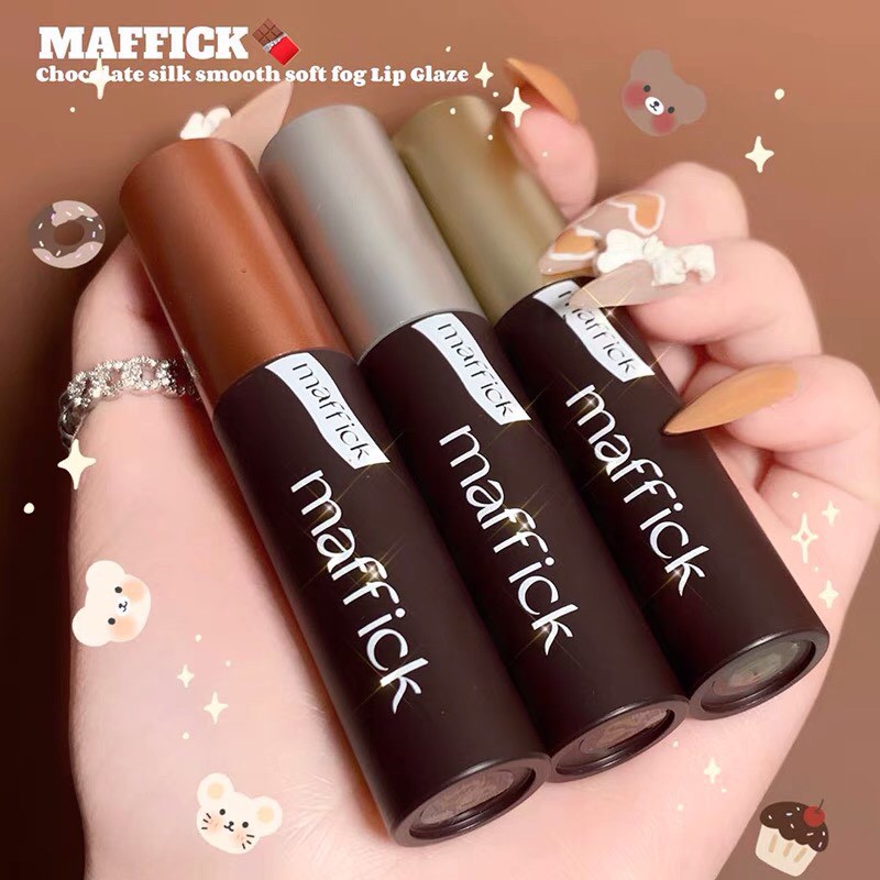 Son kem lì Chocolate Silky Soft Mist Lip Glaze MAFFICK bền màu lâu trôi MAFI36