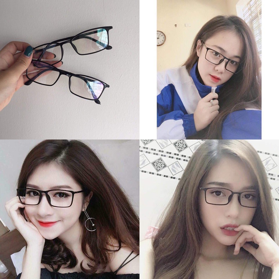 Kính Mát Nam Nữ - Kính Giả Cận Tròng 0 Độ Chống Tia UV, Chống Ánh Sáng Xanh Gòng Kính Dẻo Hỗ Trợ Bảo Vệ Mắt - Dẻo