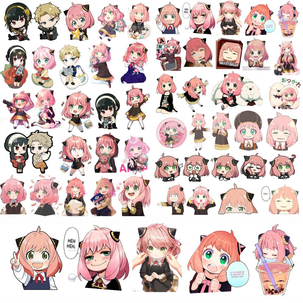 sticker hình dán Spy x Family gia đình điệp viên Yor Forger Anya Forger