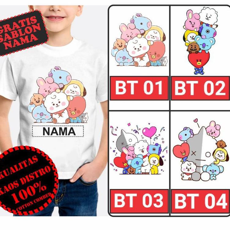 Bộ Quần Áo Cotton Mềm Mại In Hình Nhân Vật Bt21 Bts Cho Bé