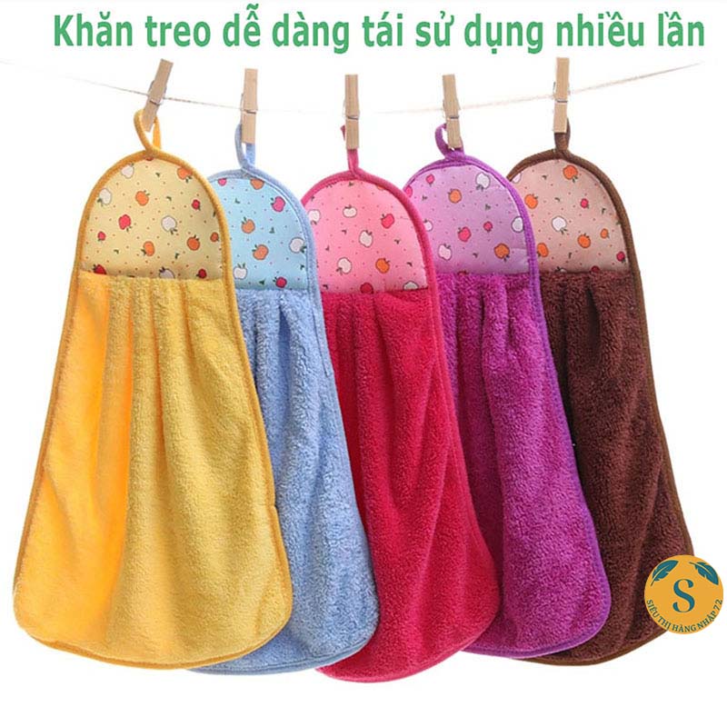 Khăn Lau Đa Năng Có Quai Treo, Khăn Lau Nhà Bếp, Khăn Lau Tay, Lau Bát Đũa Thấp Hút Cực Tốt [KHĂN TREO]