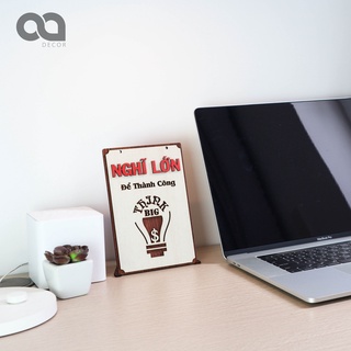 Tranh gỗ động lực để bàn - Nghĩ lớn để thành công - Think Big