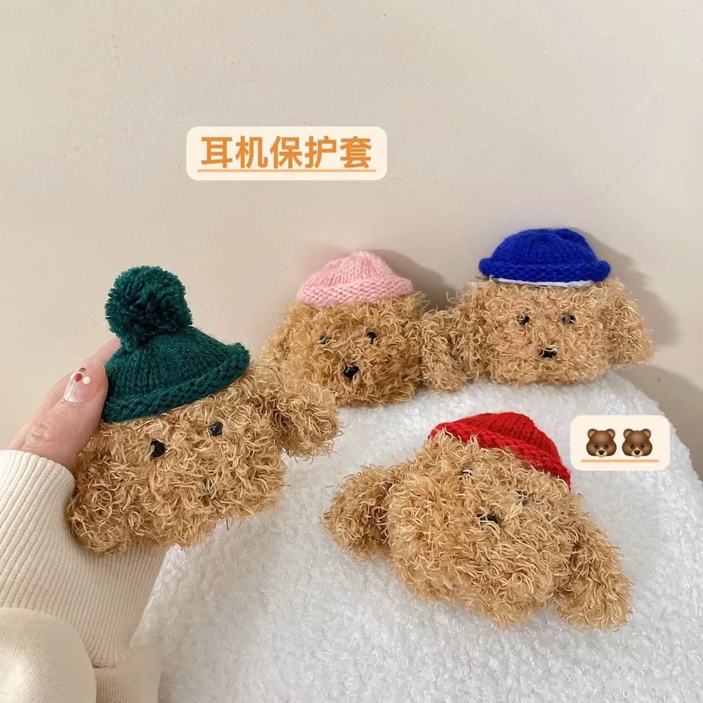 Vỏ Bảo Vệ Hộp Sạc Tai Nghe Bluetooth airpods 1 2 3 pro Bằng tpu Hình Gấu teddy Dễ Thương