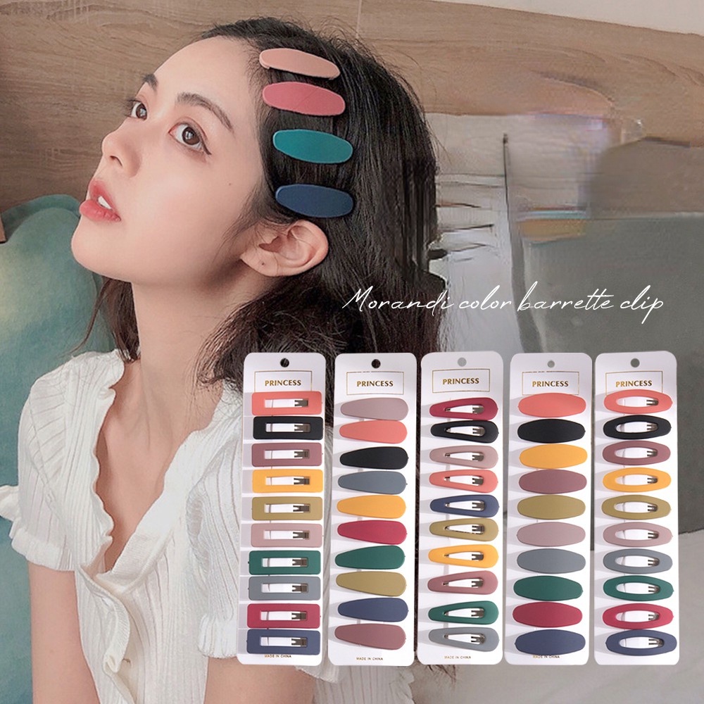 Bộ 3/6 Kẹp Tóc Hình Vuông Nhiều Màu Sắc Phong Cách Hàn Quốc Dễ Thương Dành Cho Nữ