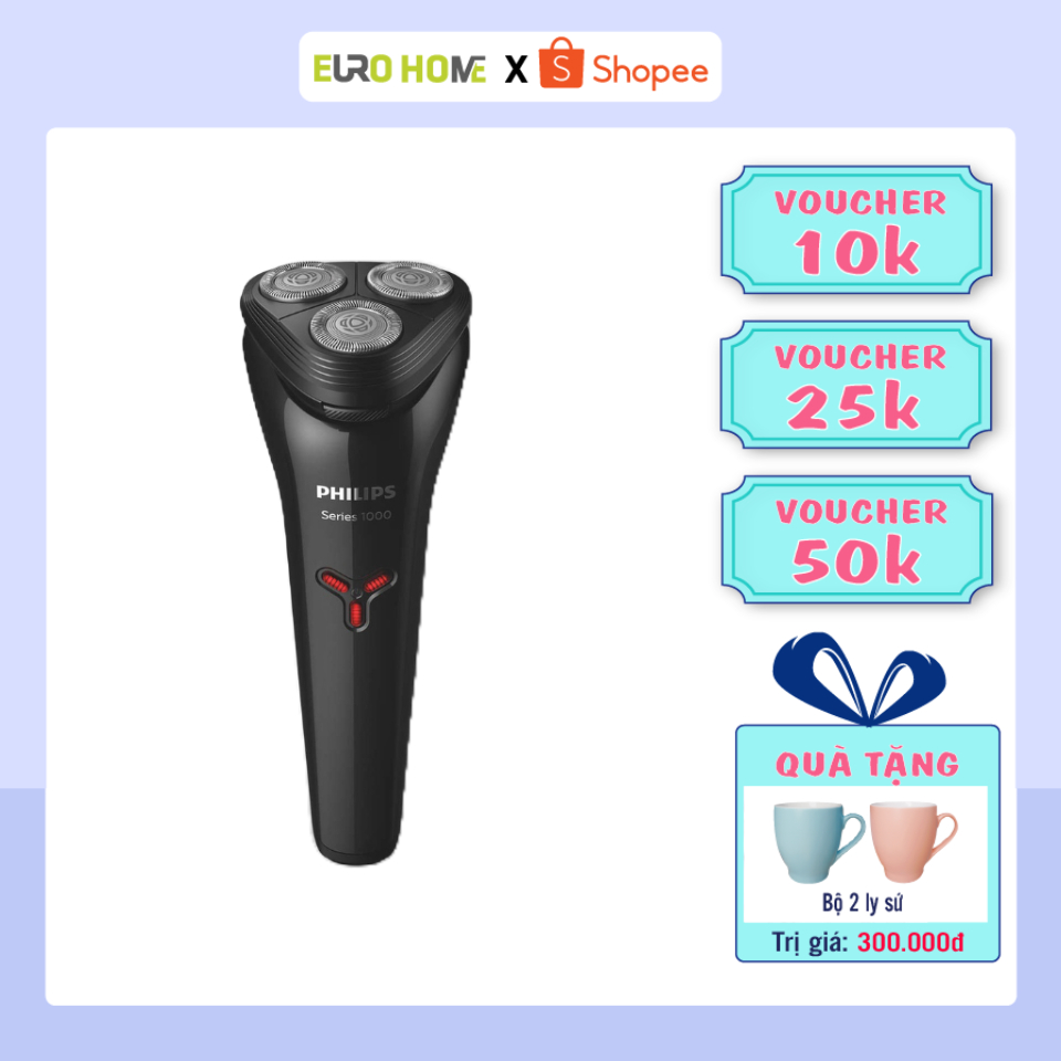 Máy cạo râu khô/ướt Philips, tiện bỏ túi du lịch, an toàn cho da, bảo hành chính hãng 2 năm - S1103/02