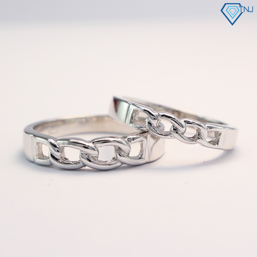Nhẫn bạc 925 cặp đôi nam nữ mắt xích khắc tên ND0340 Trang Sức TNJ