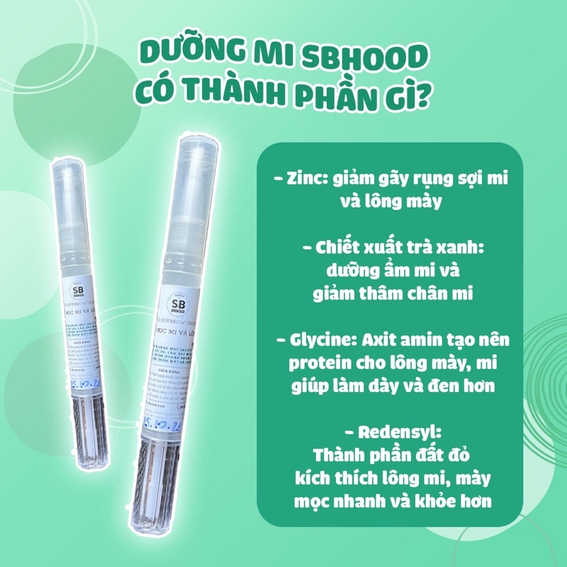 Serum dưỡng lông mi và lông mày SB Hood giúp kích mọc dài, dày, chắc khỏe