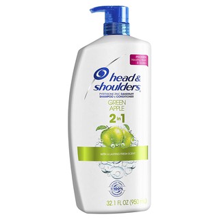 Dầu gội đầu & xả ngừa gàu hương táo Head & Shoulders Green Apple 2-in-1 Dandruff Shampoo + Conditioner 950ml (Mỹ)