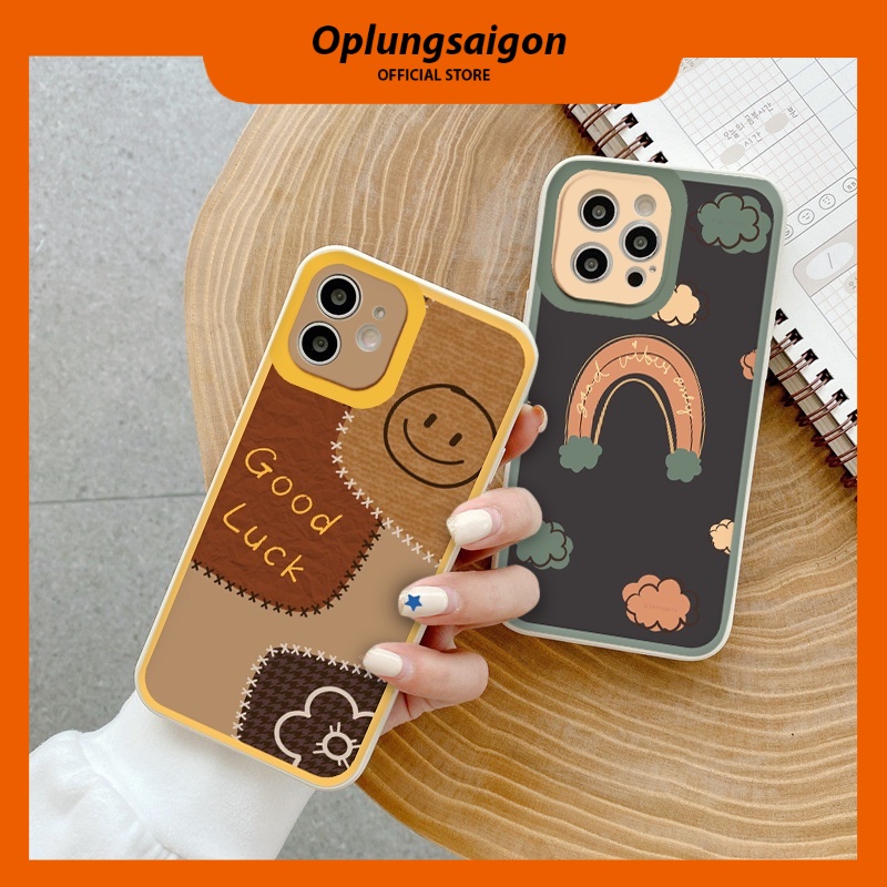 Ốp iphone Ốp lưng iphone cạnh vuông viền camera Cute smile cho iphone 6/6plus/7/8plus/x/xr/xs/11/12/