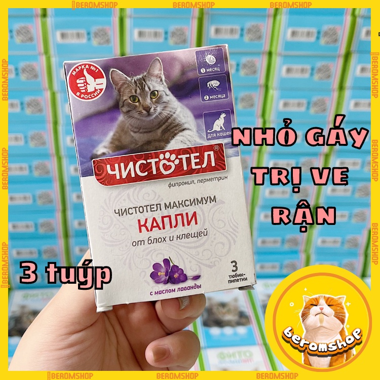NHỎ GÁY TRỊ VE RẬN CHO MÈO NGA SIÊU RẺ