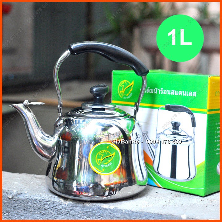 Ấm Chuông Bình Đun Nước Inox Kèm Lọc Trà Café  Size 1 và 1.5L- 6592