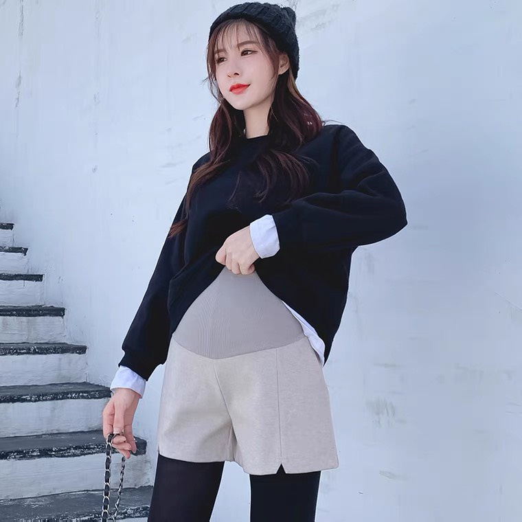 Quần Short Dạ Bầu Đông Cạp Cao- Chun Chỉnh Đẹp Dày Dặn Tôn Dáng ( Hàng đẹp ) QSD023