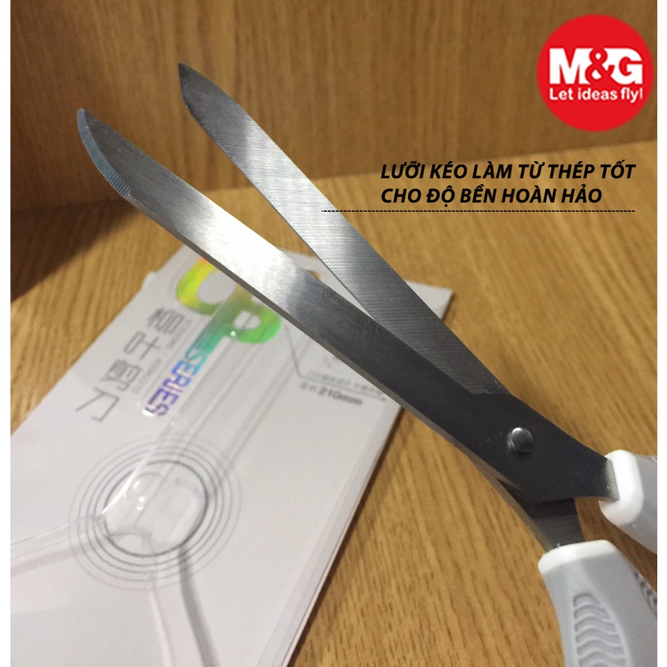 Kéo Văn Phòng 210mm M&G ASSN2270 Lưỡi Kéo Hình Lá Liễu Sắc Bén Và Có Cạnh Để Rạch Thùng