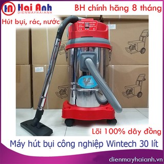 Máy hút bụi công suất lớn cỡ nhỏ 30 lít cho nhà xưởng, xưởng mộc gỗ, xưởng may Wintech chất lượng cao