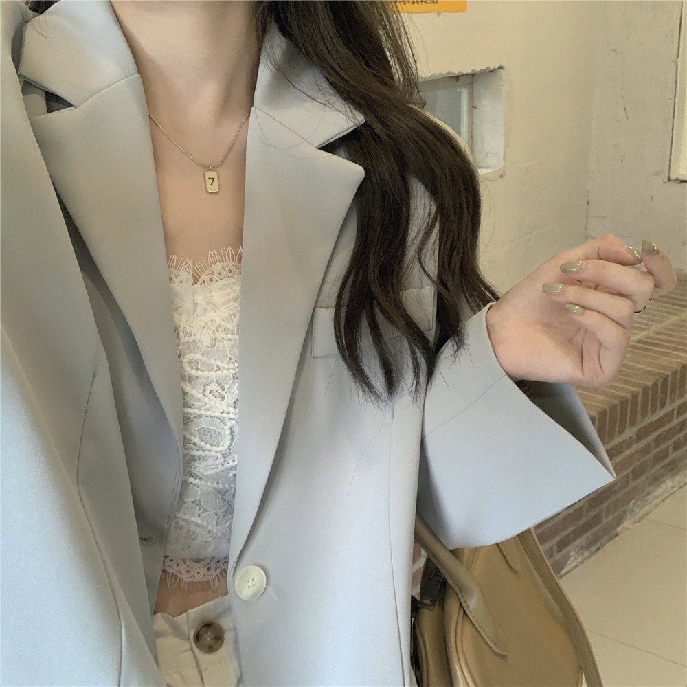 [ORDER] Blazer mỏng cúc lưng style ulzzang Korea (xanh nhạt/ đen) | BigBuy360 - bigbuy360.vn