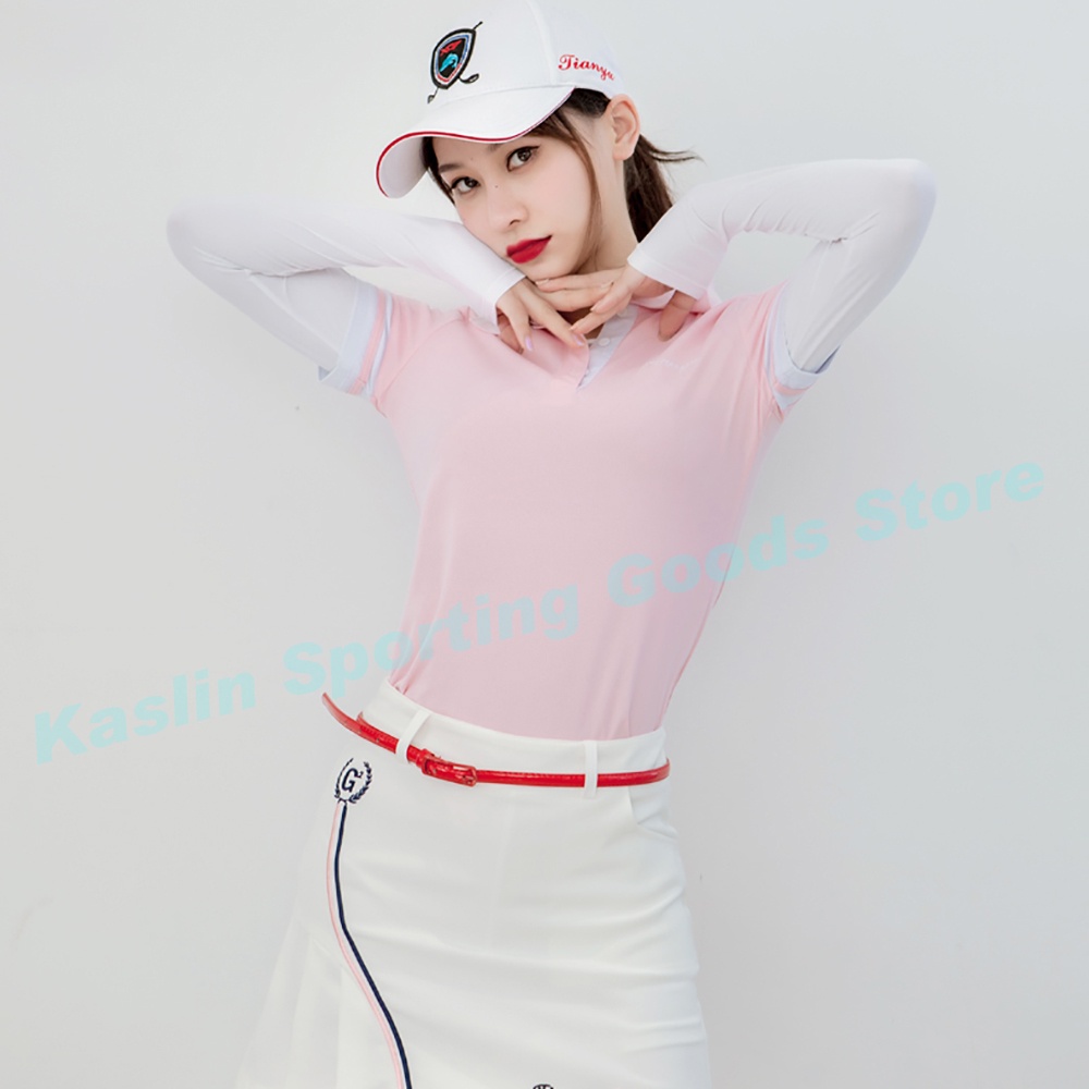 Áo Thun Đánh golf Bằng Lụa Lạnh Phối Lưới Chống Nắng Tùy Chỉnh Thời Trang Mùa Hè Cho Nữ
