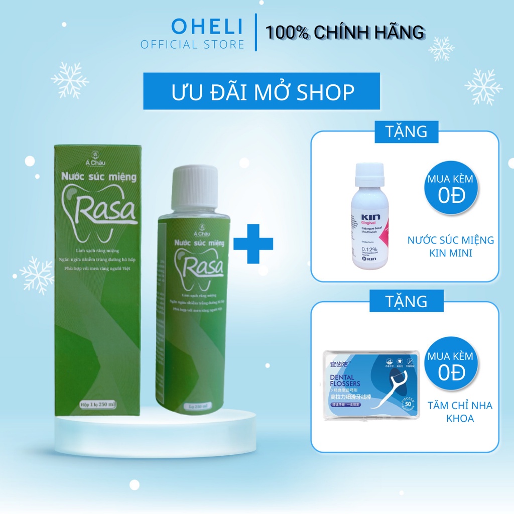 Nước súc miệng  RASA  hỗ trợ kháng khuẩn và ngừa hôi miệng 250ml