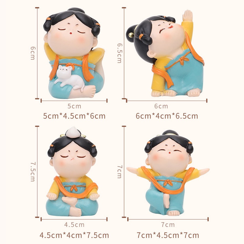 Đồ trang trí Búp Bê Dễ Thương Bằng Nhựa Resin Chống Mòn Trang Trí Nhà Cửa