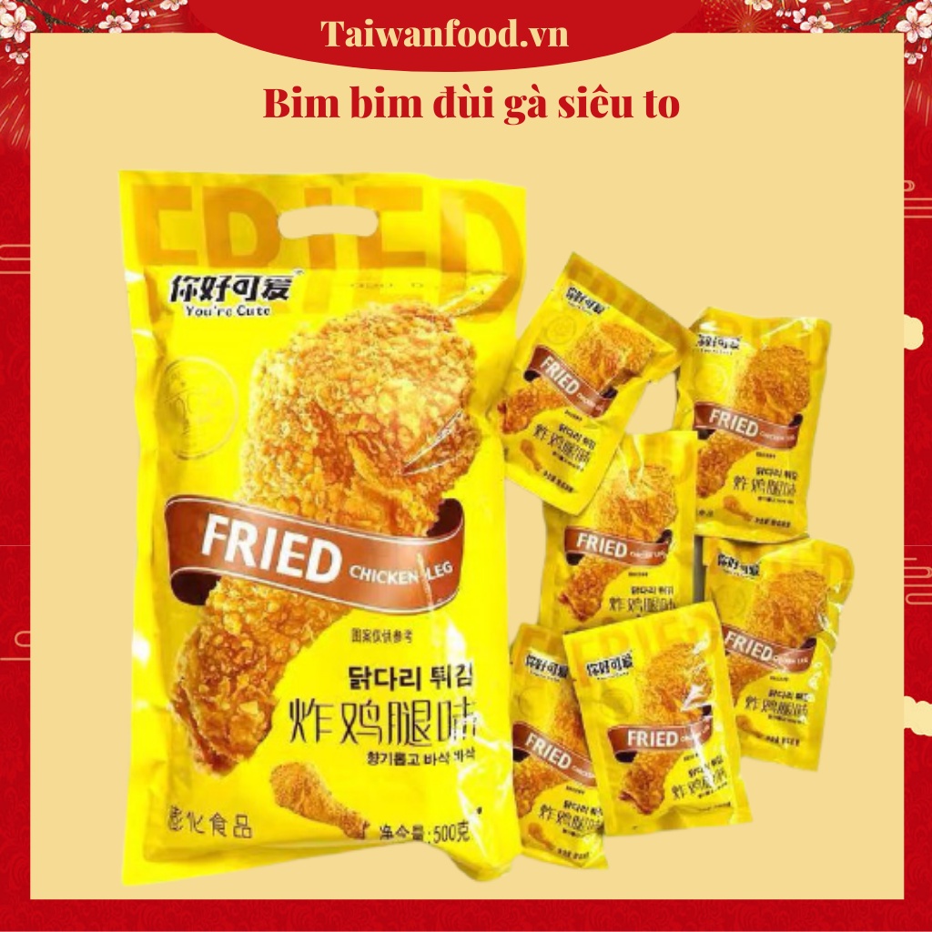 Bim bim đùi gà siêu to khổng lồ/ snack bim bim đùi gà khổng lồ bịch 500g (20 gói nhỏ)