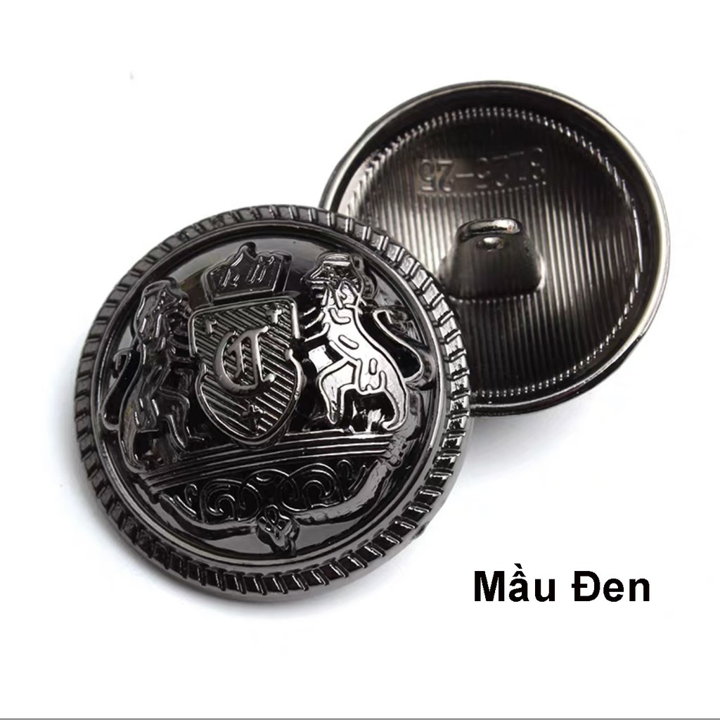 Cúc kim loại cao cấp, phong cách Anh vương miện đôi sư tử phù hợp áo vest nam và nữ, áo khoác, măng tô, áo khoác dạ