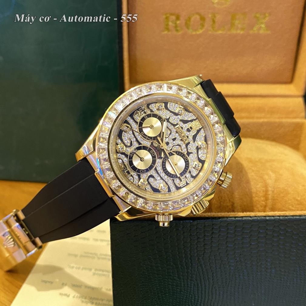 Đồng hồ nam RL mặt tròn vằn đính viền đá sang trọng chống nước bảo hành 12m DH555 shop114 | BigBuy360 - bigbuy360.vn