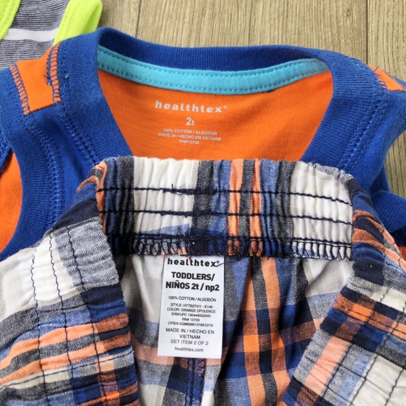 Bộ ba lỗ bé trai Healthtex xuất dư chất cotton thoáng mát thấm hút mồ hôi