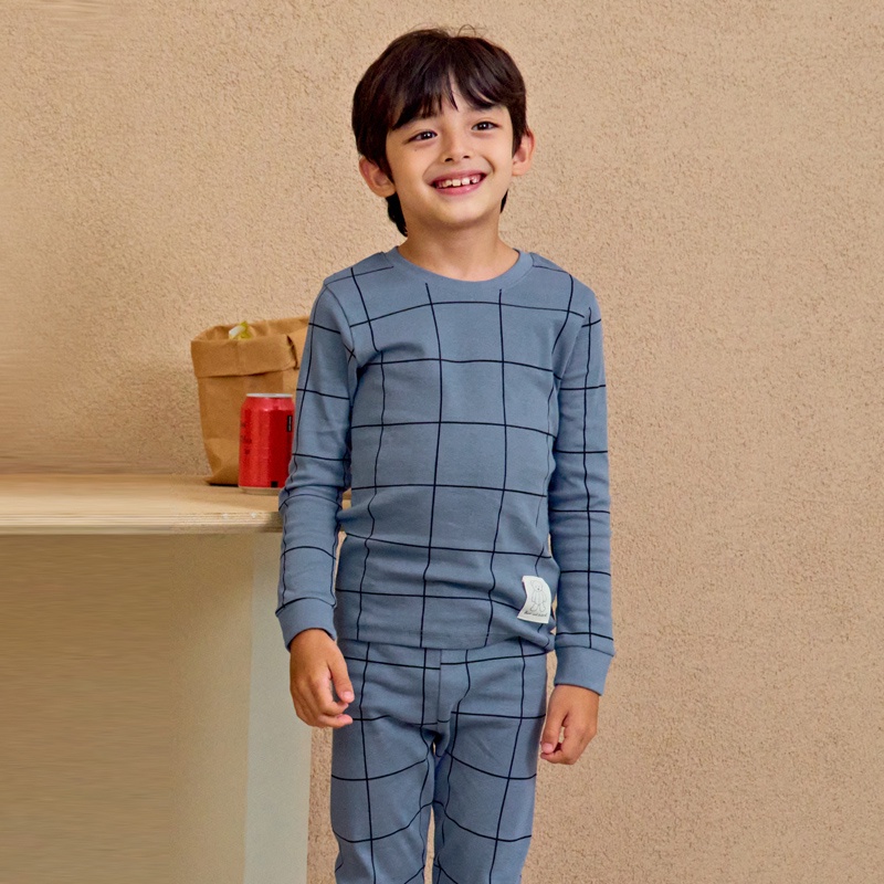 Đồ bộ quần áo dài tay dáng ôm cotton mùa thu đông cho bé trai Unifriend Hàn Quốc U2022-16. Size 3, 4, 5, 6, 7, 8 tuổi