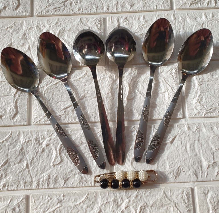 Bộ 10c Thìa Súp. Thìa Canh Inox Cán Hoa Dùng Cho Quán Phở, Quán Cơm,Gia Đình KT 19x4cm (ảnh thật)